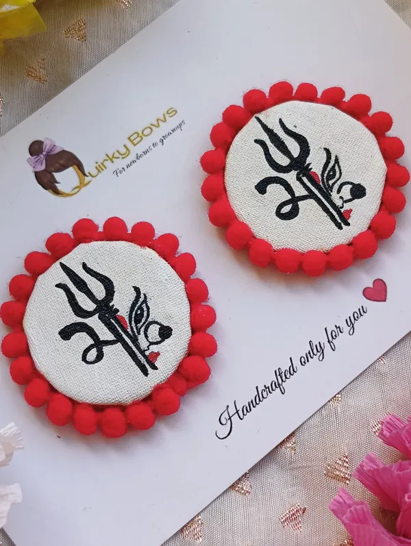 Red_Canvas_Handmade_Pompom_Border_Earrings_For_Women