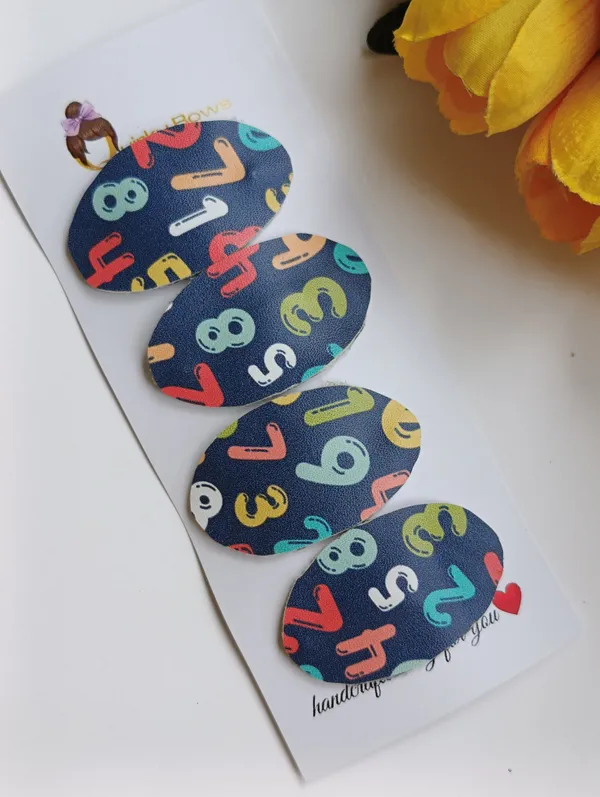 Multicolor_Fabric_Printed_Oval_Hair_Clips_For_Girls_Set_of_4