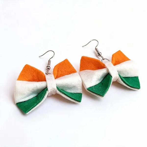 Tricolour_Felt_Fabric_Bow_Drop_Earrings_For_Women_Set_of_2