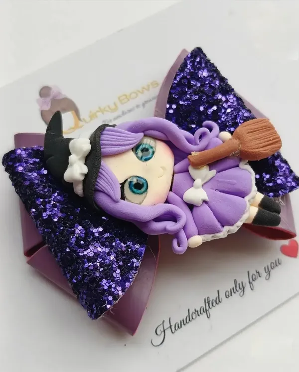 Purple_Sequin_Witch_Embellished_Hair_Bow_Clip_For_Kids