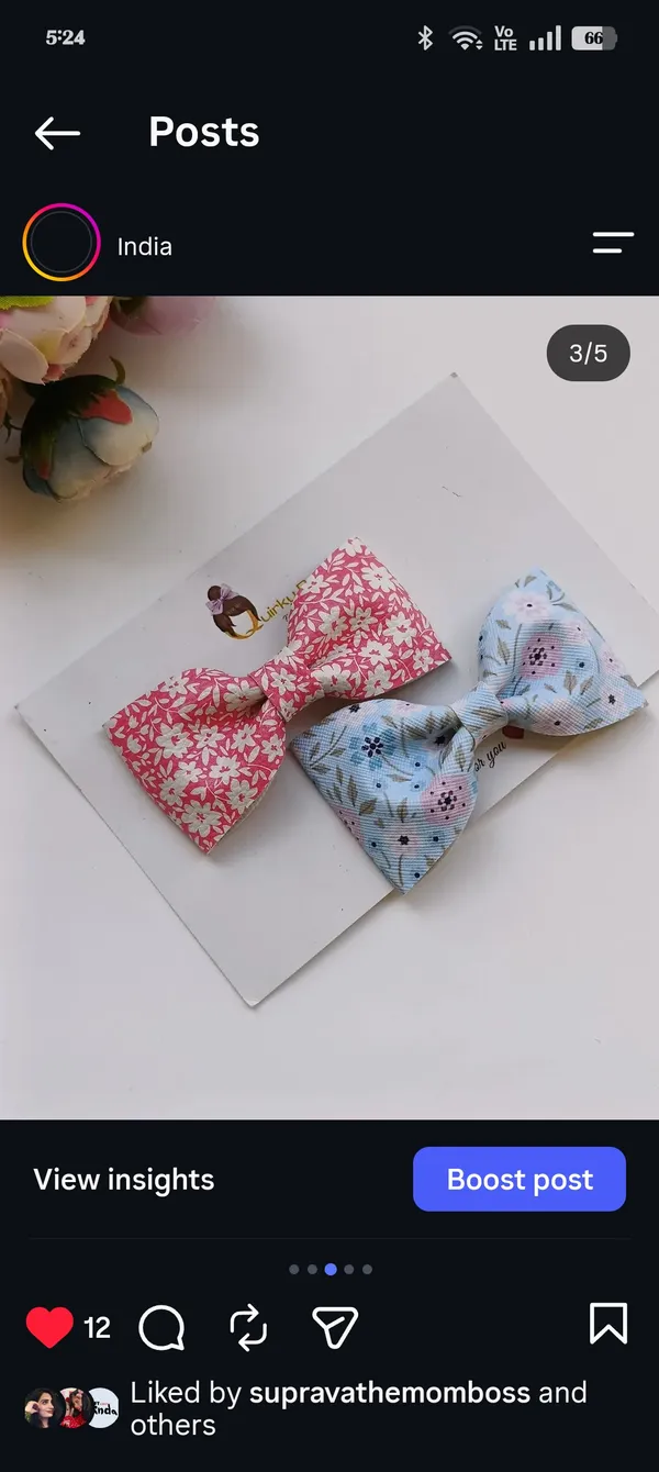 Pink_Blue_Floral_Fabric_Bow_Hair_Accessory_For_Kids