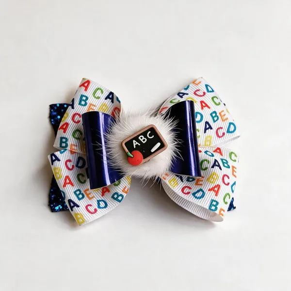 Multicolor_Ribbon_Alphabet_Print_Bow_Hair_Clip_For_Kids