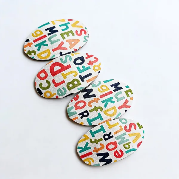 Multicolor_Leather_Alphabet_Print_Hair_Bow_Clips_For_Kids