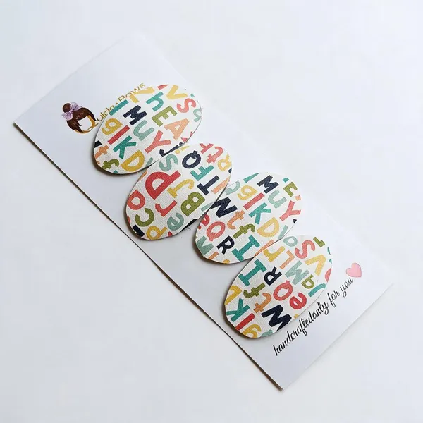 Multicolor_Leather_Alphabet_Print_Hair_Bow_Clips_For_Kids