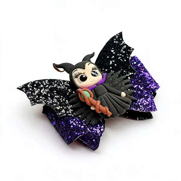 Black_Purple_Sequin_Bat_Wing_Hair_Clip_For_Kids