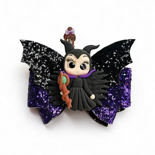 Black_Purple_Sequin_Bat_Wing_Hair_Clip_For_Kids