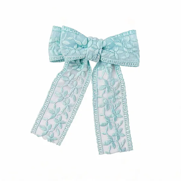 Blue_Lace_Embroidered_Bow_Hair_Clip_For_Girls