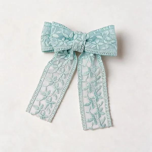 Blue_Lace_Embroidered_Bow_Hair_Clip_For_Girls