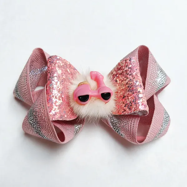Pink_Glitter_Handmade_Bow_Hair_Accessory_For_Kids