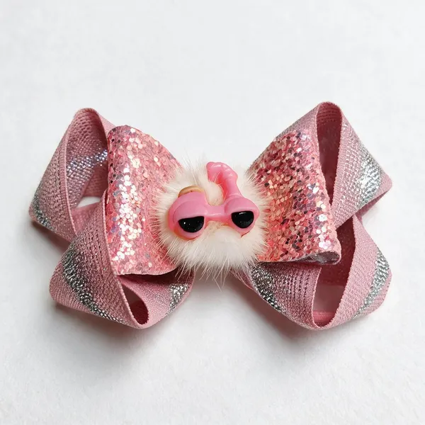 Pink_Glitter_Handmade_Bow_Hair_Accessory_For_Kids
