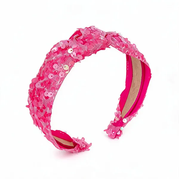Pink_Sequin_Floral_Embellished_Headband_For_Kids