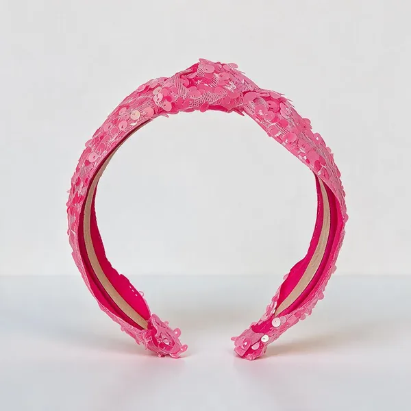 Pink_Sequin_Floral_Embellished_Headband_For_Kids