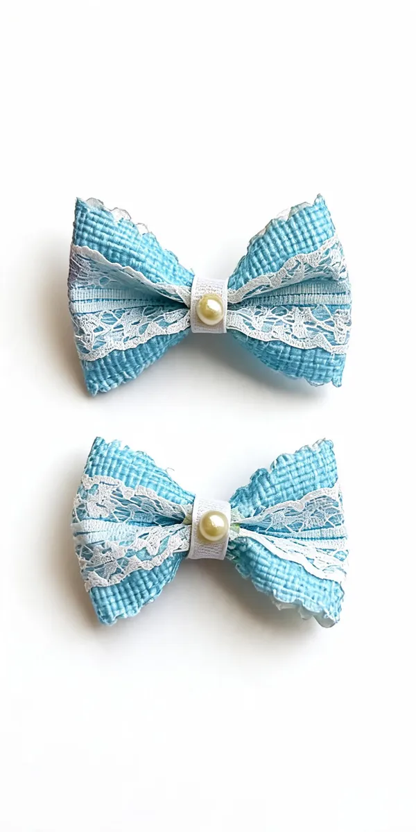 Blue_Lace_Pearl_Embellished_Hair_Bow_For_Kids_Set_Of_2
