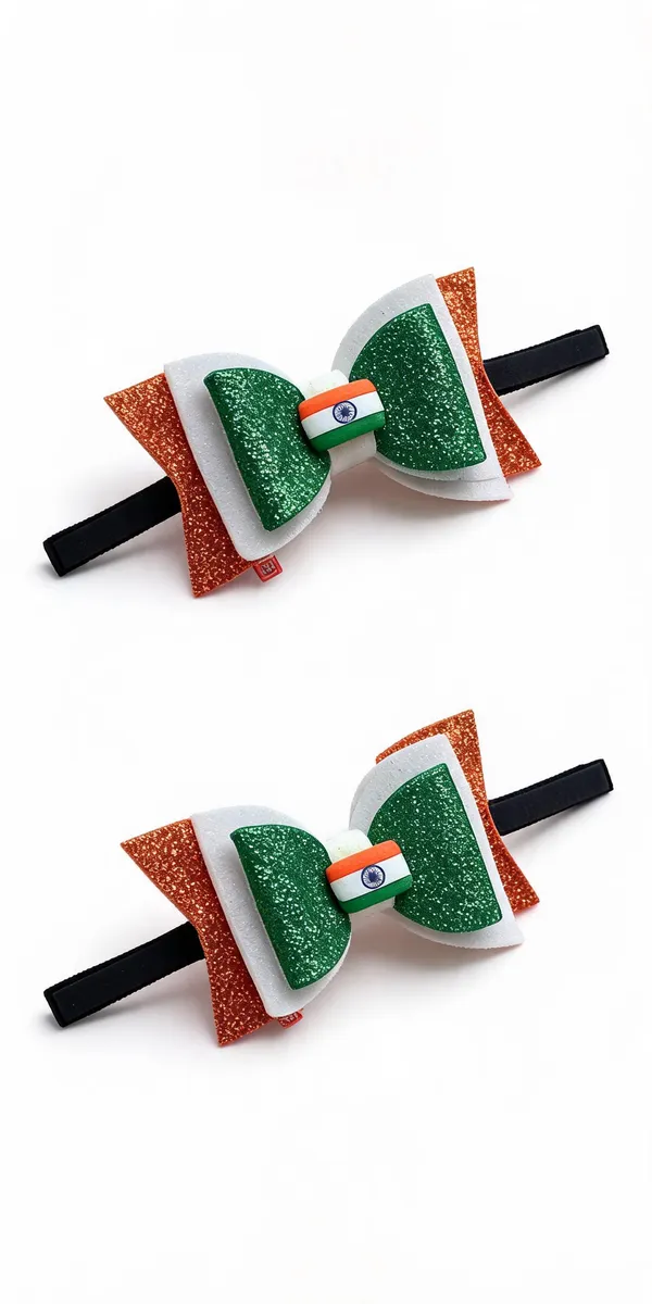Green_Glitter_Polyester_Bow_Headband_For_Kids_Set_of_2