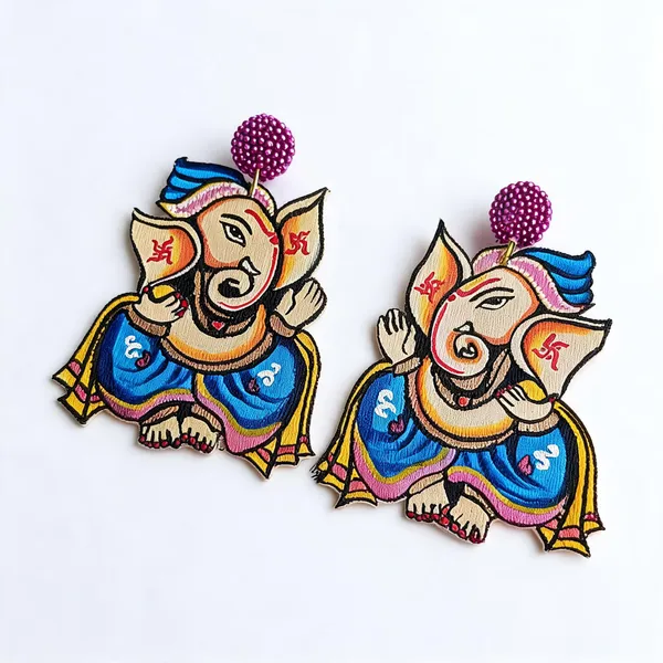 Multicolor_Canvas_Embroidered_Ganesha_Earrings