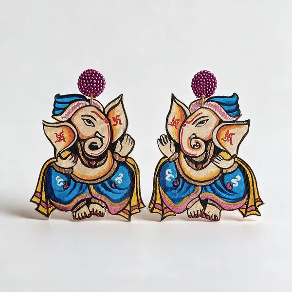 Multicolor_Canvas_Embroidered_Ganesha_Earrings