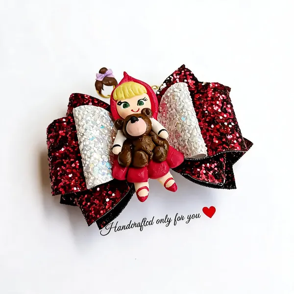 Red_Sequin_Doll_Teddy_Embellished_Hair_Bow_For_Kids