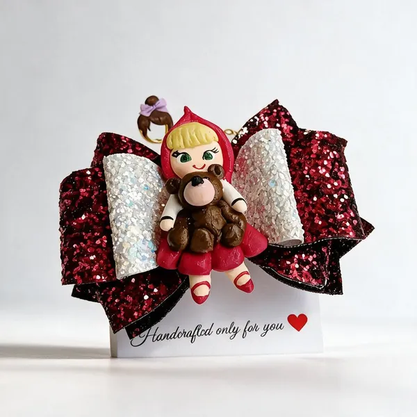 Red_Sequin_Doll_Teddy_Embellished_Hair_Bow_For_Kids