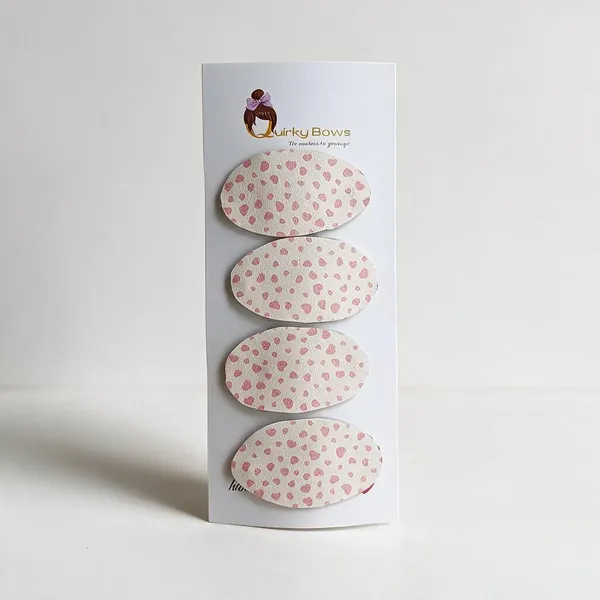Pink_Leather_Printed_Oval_Hair_Clips_For_Girls_Set_of_4