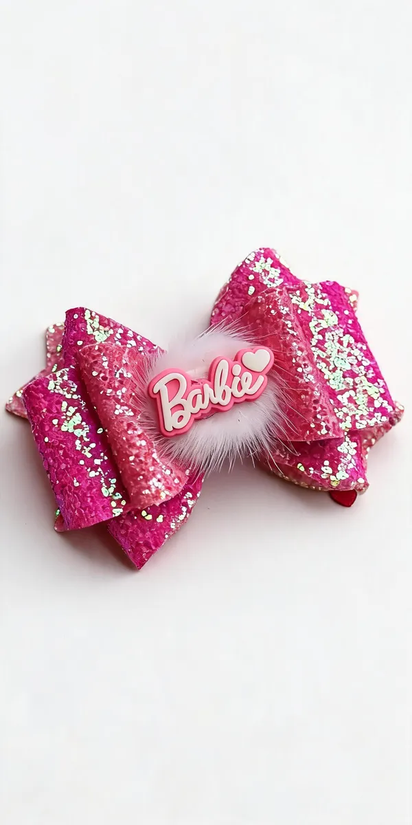 Pink_Sequin_Bow_Hair_Clip_For_Kids