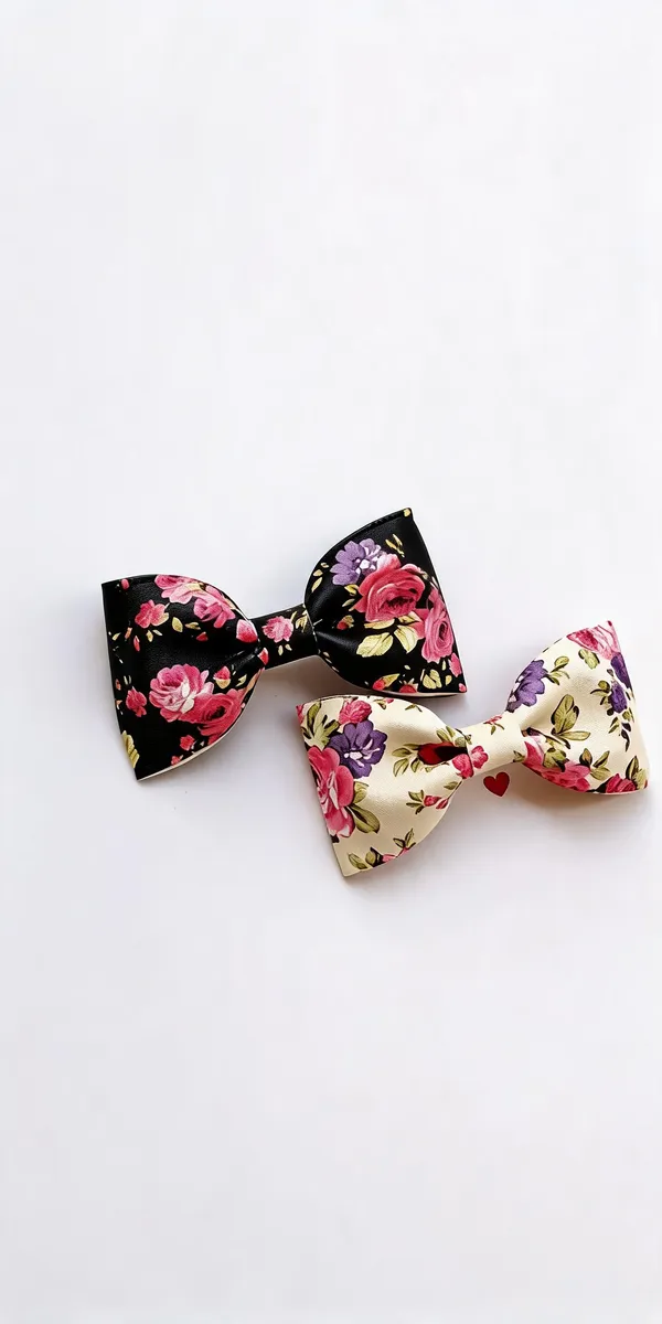 Black_Cream_Floral_Fabric_Oversized_Bow_Hair_Clips_For_Kids