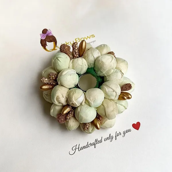 White_Floral_Jasmine_Hair_Tie_For_Kids