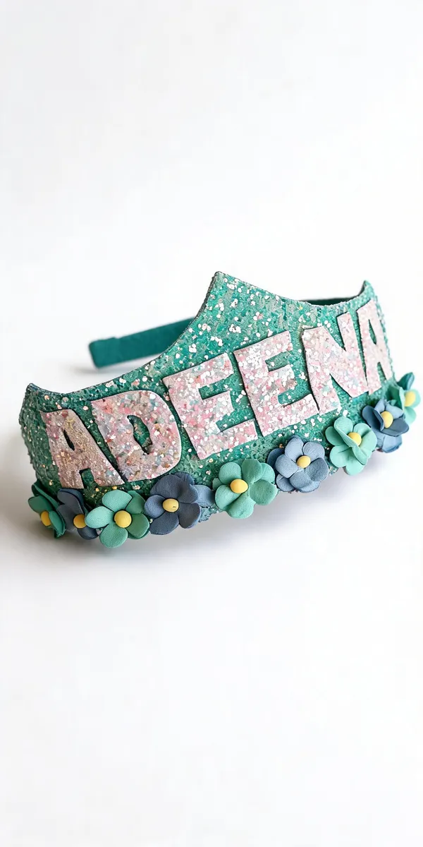 Green_Glitter_Sequin_Embellished_Crown_For_Kids