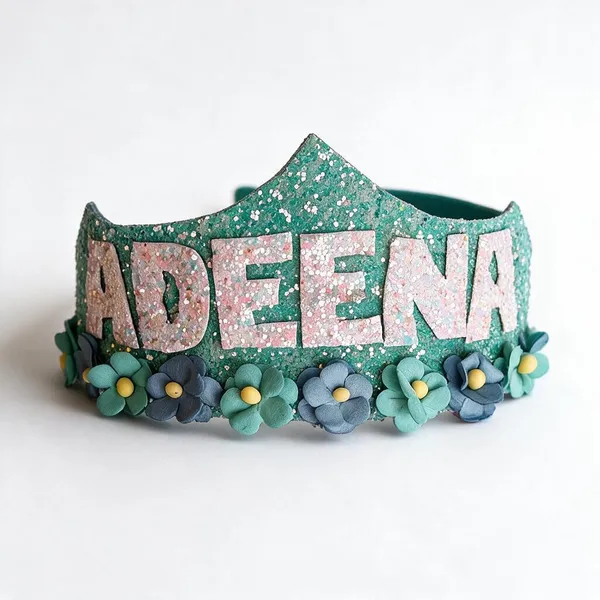 Green_Glitter_Sequin_Embellished_Crown_For_Kids