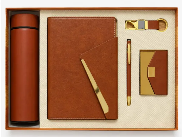 Brown_Notebook_Pen_Bottle_And_Accessories_Gift_Set