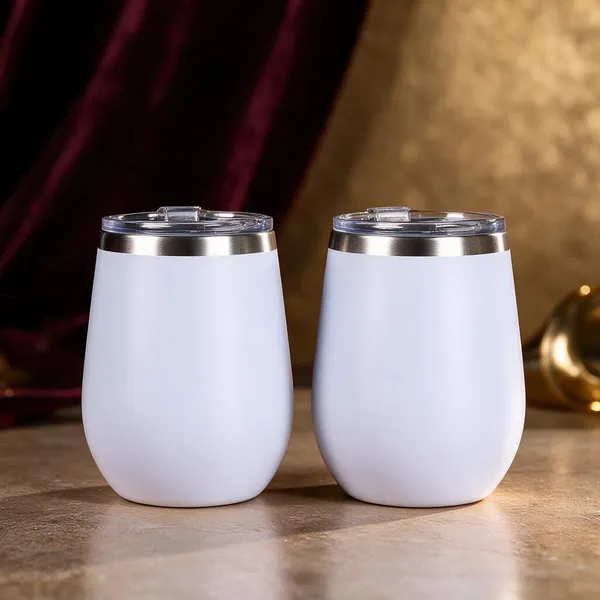 Stainless_Steel_Stemless_Solid_White_Tumbler_Set
