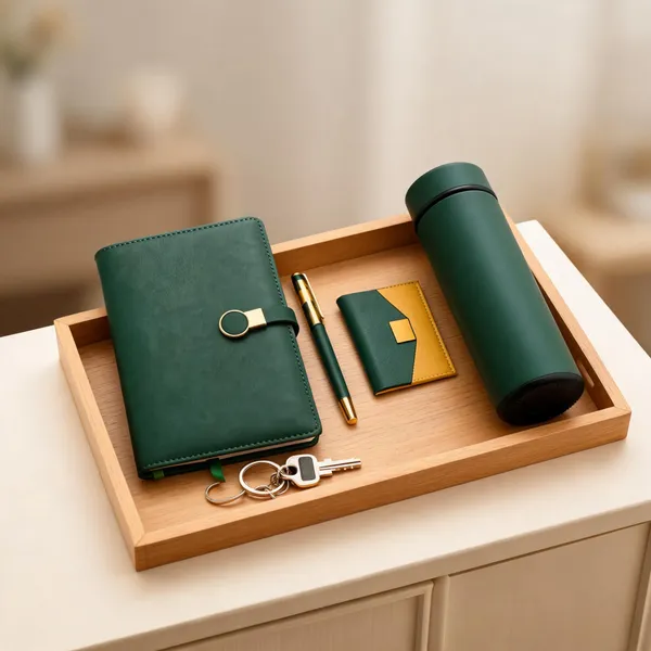 Green_Notebook_Flask_Pen_And_Card_Holder_Gift_Set