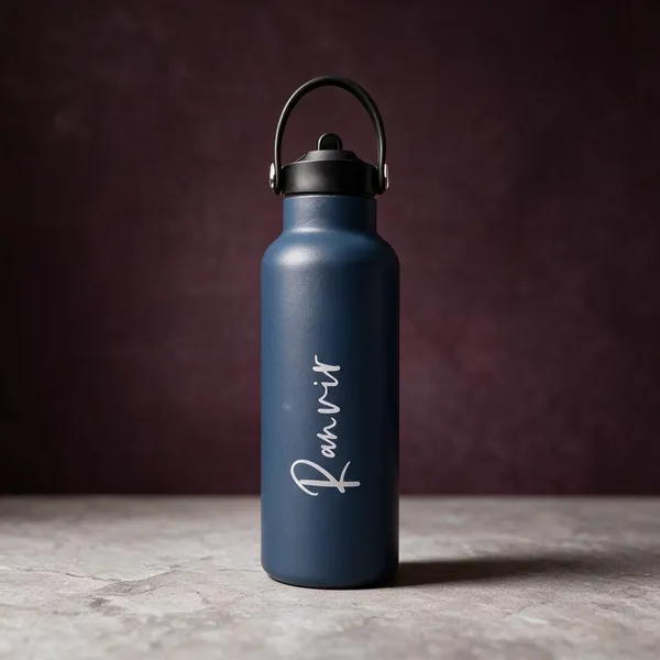 Stainless_Steel_Matte_Finish_Blue_Water_Bottle_Set