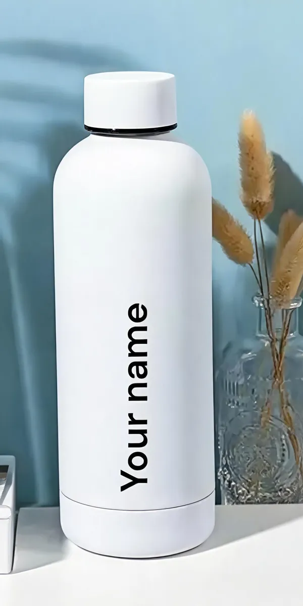 Stainless_Steel_Minimalist_Solid_White_Personalised_Water_Bottle_Set