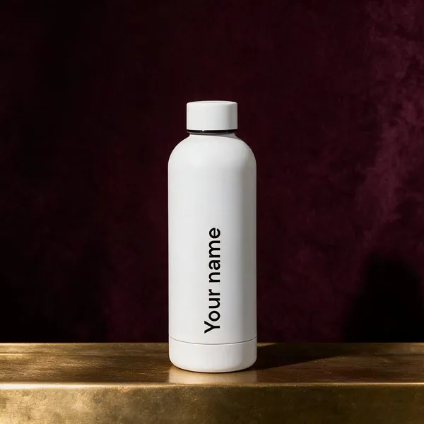 Stainless_Steel_Minimalist_Solid_White_Personalised_Water_Bottle_Set