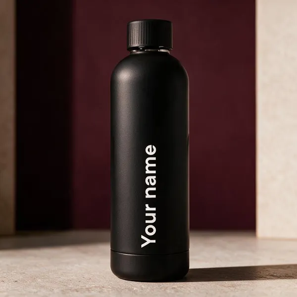 Stainless_Steel_Minimalist_Solid_Black_Personalised_Water_Bottle_Set