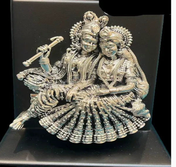 Silver-Tone_Devotional_Radha_Krishna_Idol