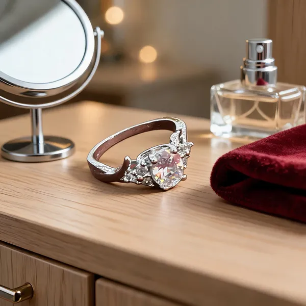 Silver_Heart_Clear_Stone_Statement_Ring_For_Women
