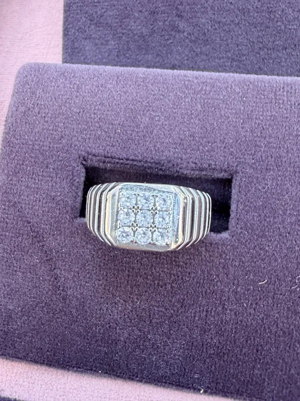 Silver-Toned_Textured_Ring_for_Men