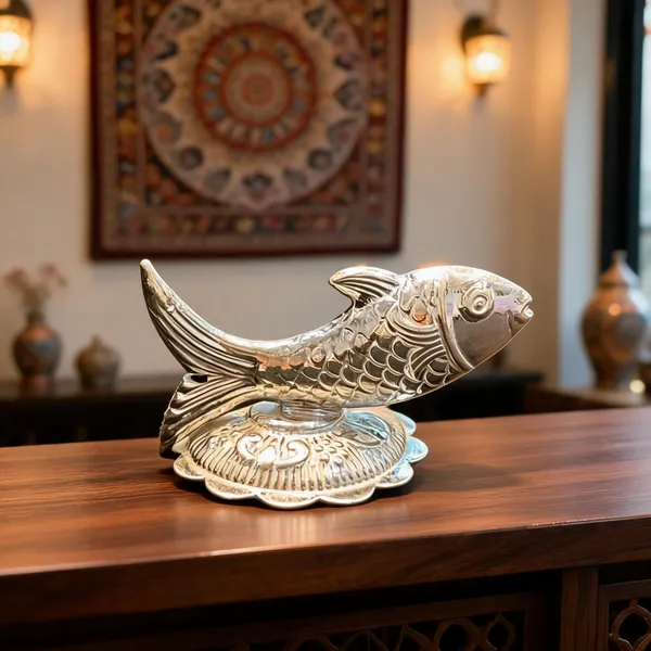 Silver_Metallic_Ornate_Fish_Decorative_Showpiece