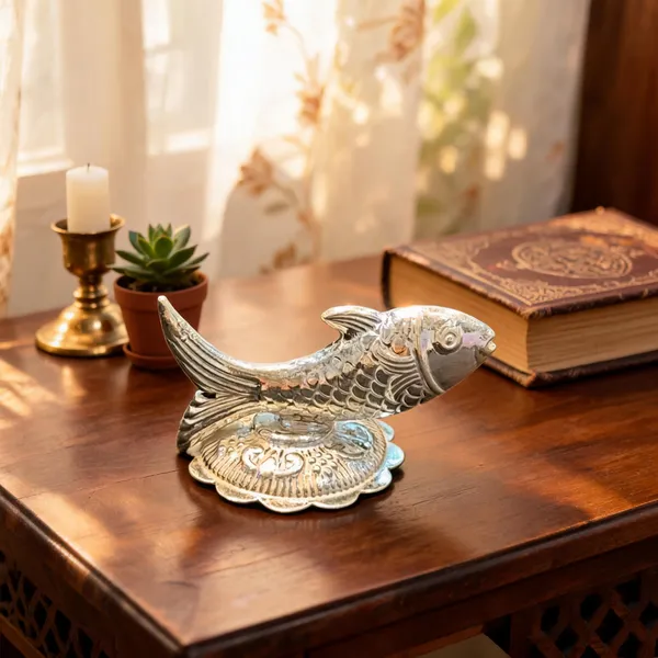 Silver_Metallic_Ornate_Fish_Decorative_Showpiece