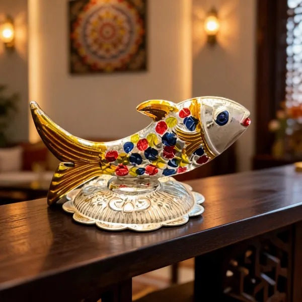 Gold_Tone_Multicolour_Embellished_Fish_Figurine