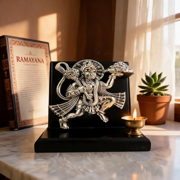Omjewels_Silver_Sheet_Sandalwood_Hanuman_Figurine