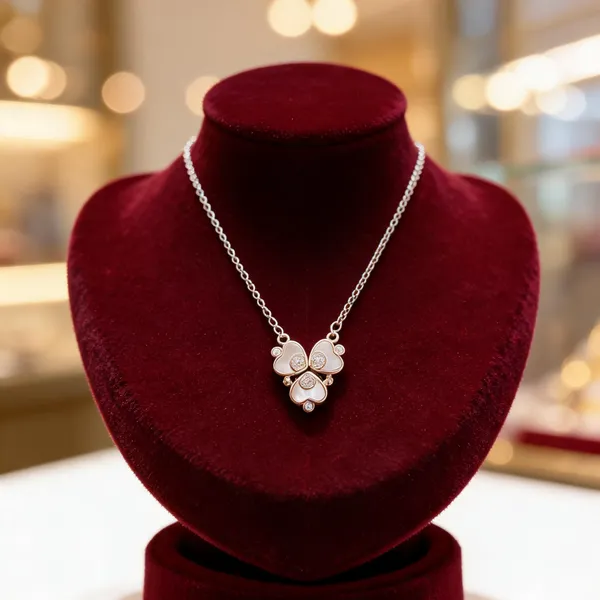 Gold_Tone_Butterfly_Floral_Stone_Pendant_Necklace_For_Women