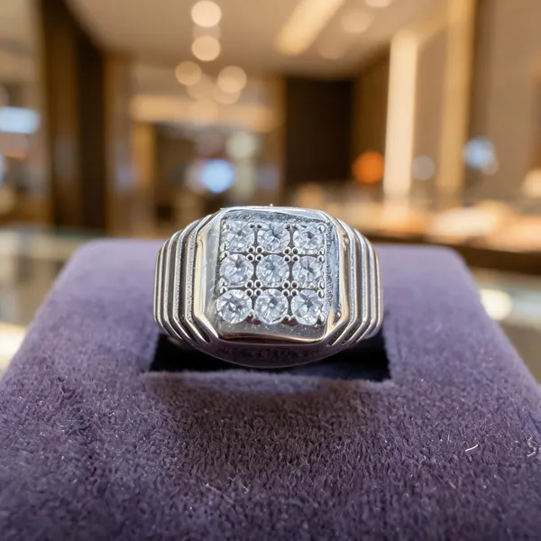Silver_Textured_Rectangular_Ring_For_Men