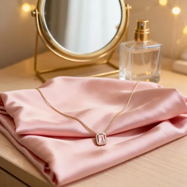 Gold_Tone_Rectangular_Pendant_Necklace_For_Women