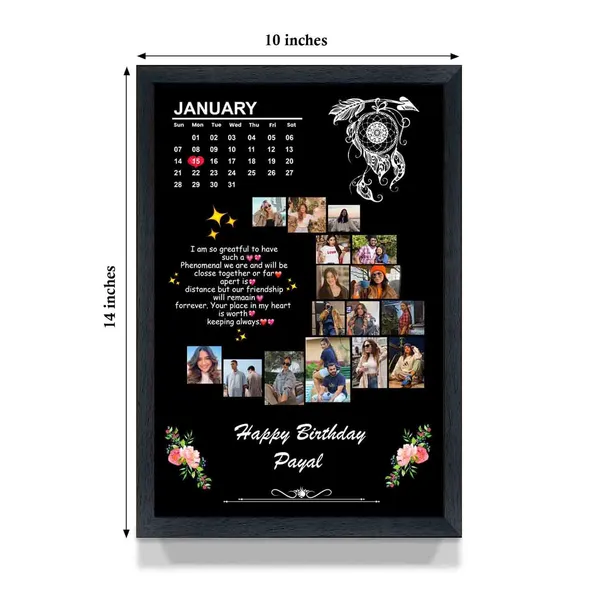 Wooden_Black_Moon_Shape_Personalized_8X10_Photo_Frame_Wall_Art