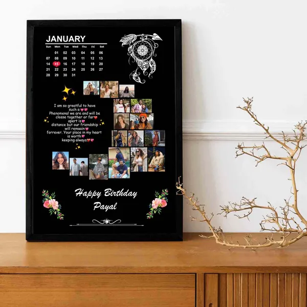 Wooden_Black_Moon_Shape_Personalized_8X10_Photo_Frame_Wall_Art