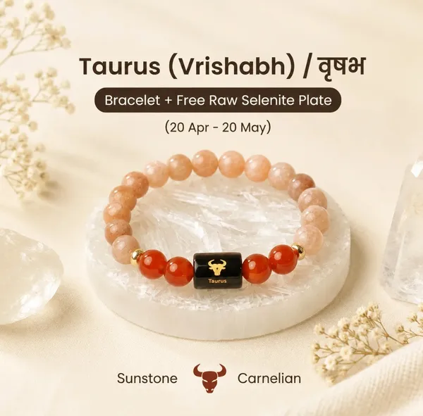 Orange_Beaded_Taurus_Crystal_Bracelet_For_Unisex