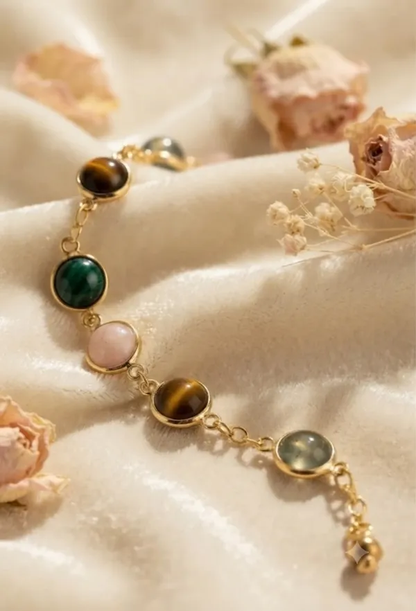 Gold_Pyrite_Beaded_Bracelet_For_Women