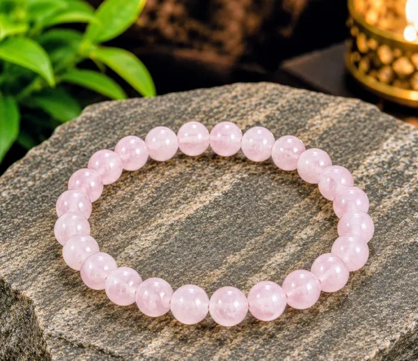 Pink_Rose_Quartz_Beaded_Bracelet